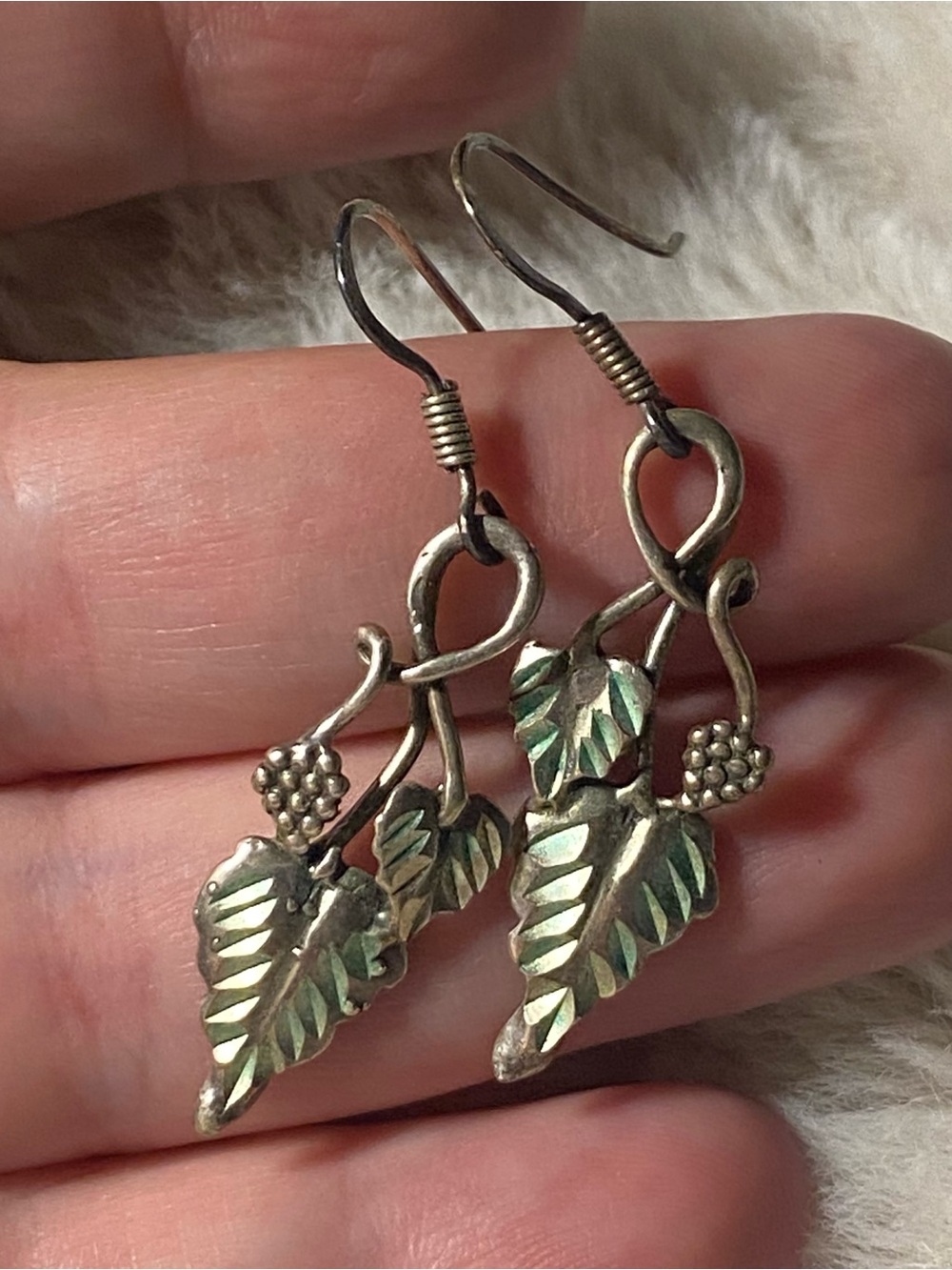 925 STERLING SILVER DESIGNER DM EARRINGS VINTAGE